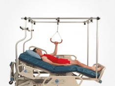 Balkan frame is shown on Hill-Rom TotalCare bed